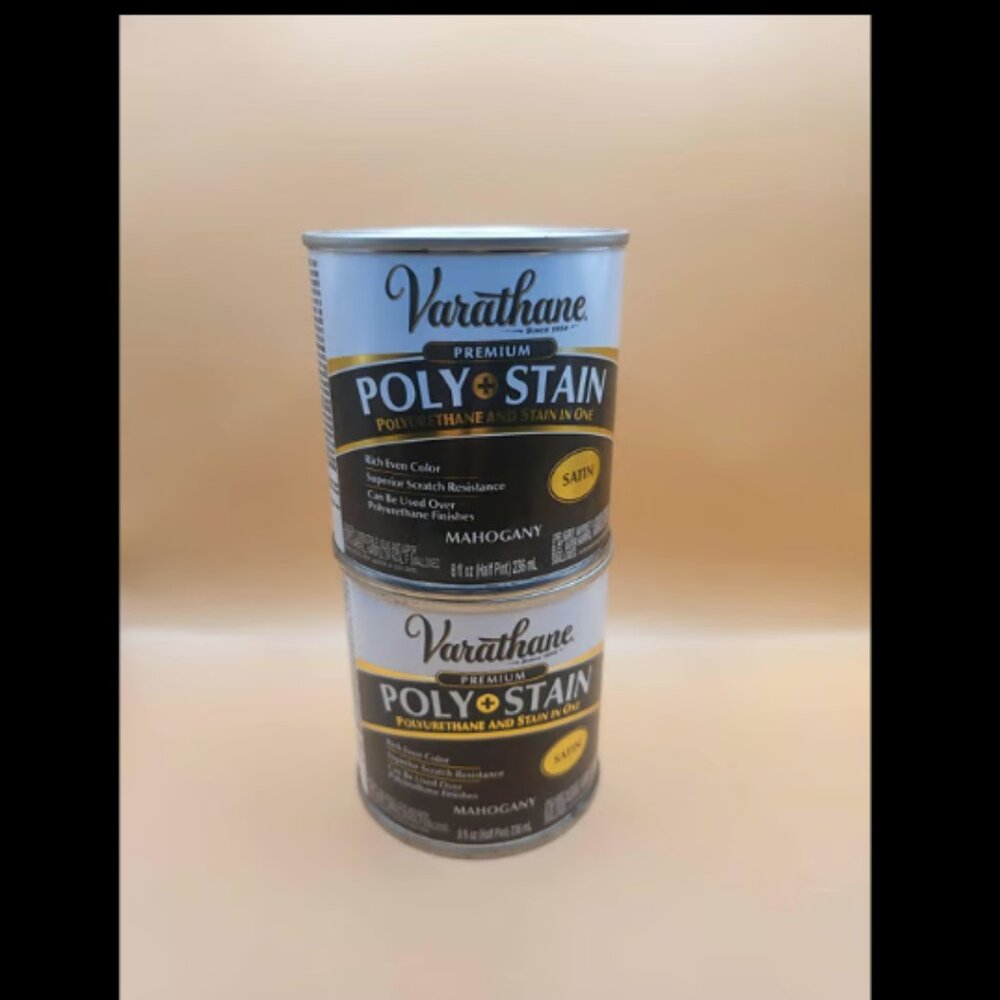 2pk- Varathane Oil-Based One Step Satin Poly Stain Mahogany 8oz